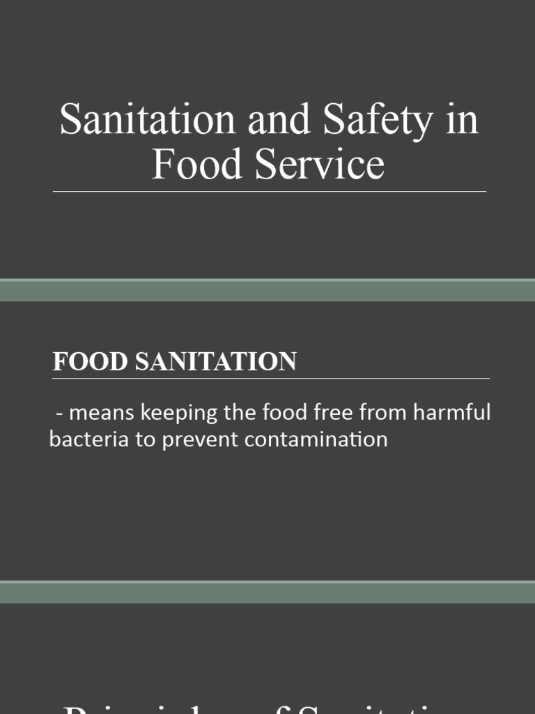 Sanitation and Safety in Food Service | PDF | Foodborne Illness ...