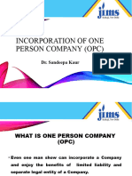 Topic 2 - One Person Company