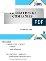 Topic 1 - Formation of Company