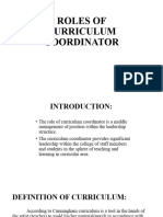 Roles of Curriculum Coordinator Presentation