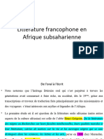Litteěrature Francophone en Afrique Subsaharienne Copie