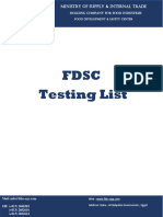 FDSC Testing List