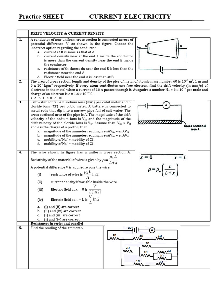CPP 2 Current Electricity Part 1 | PDF | Electrical Resistance And ...