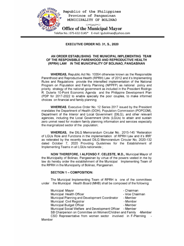 ExecutiveOrdersNo.31Seriesof2020 PDF