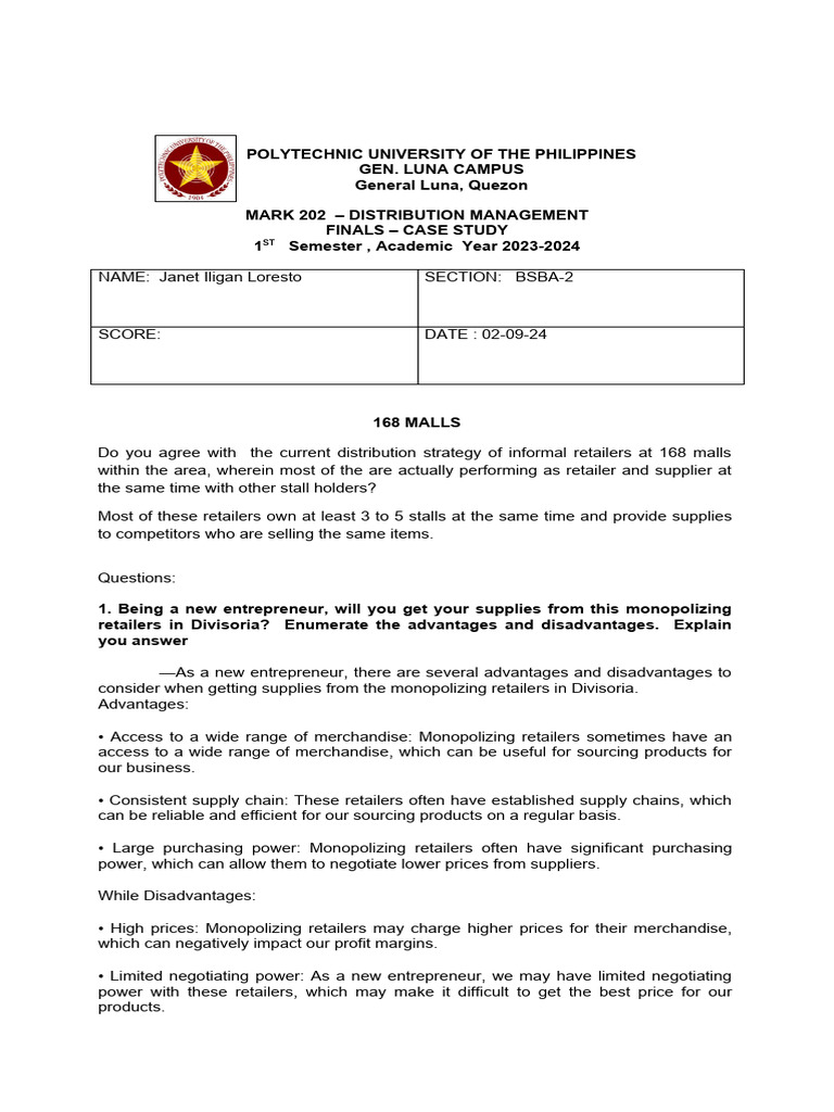 Case Study Pdf Monopoly Retail
