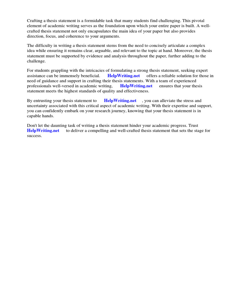 C. Thesis Statement | PDF | Essays | Thesis