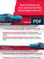 How To Choose The Best Services For Rolls Royce Repair Manual