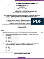 ISC Class 12 Physics Question Paper 2017