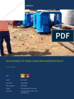 Development of Sierra Leone Mechanization Policy
