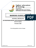 N5 Entrepreneurship and Business Management Paper 2 November 2020 Memorandum