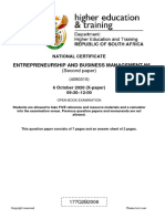 N5 Entrepreneurship and Business Management Paper 2 November 2020