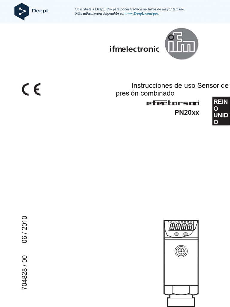 Manual de Sensor de Presión PN20xx | PDF | Diodo emisor de luz | Señal ...