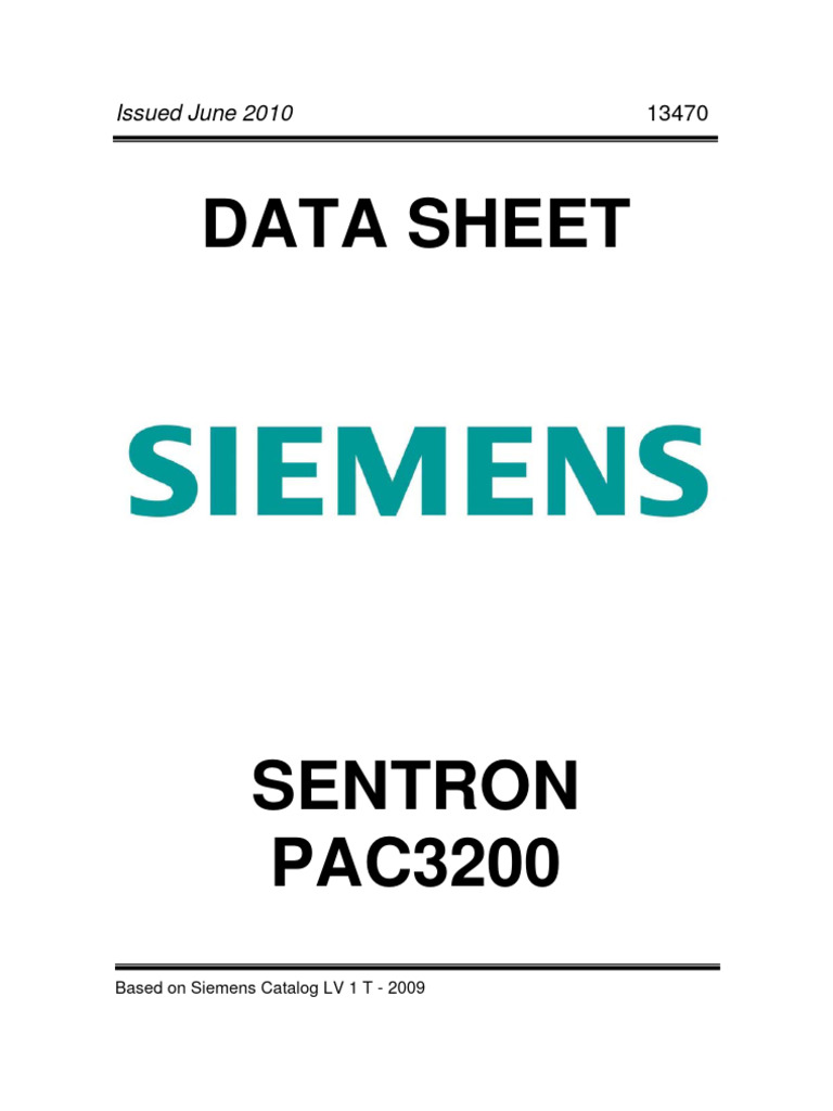 Siemens SENTRON PAC3200 Overview | PDF | Alternating Current | Power Supply