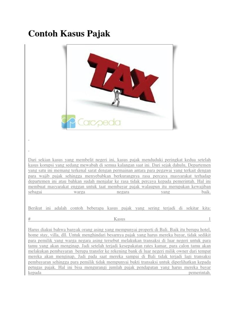 Contoh Kasus Pajak