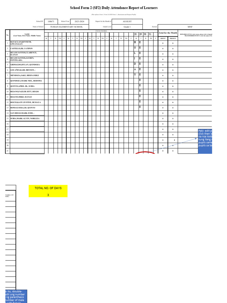 Automated SF2 Grade 1 Maybel | PDF | Life Skills