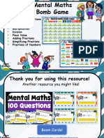 Mental Maths Bomb Game