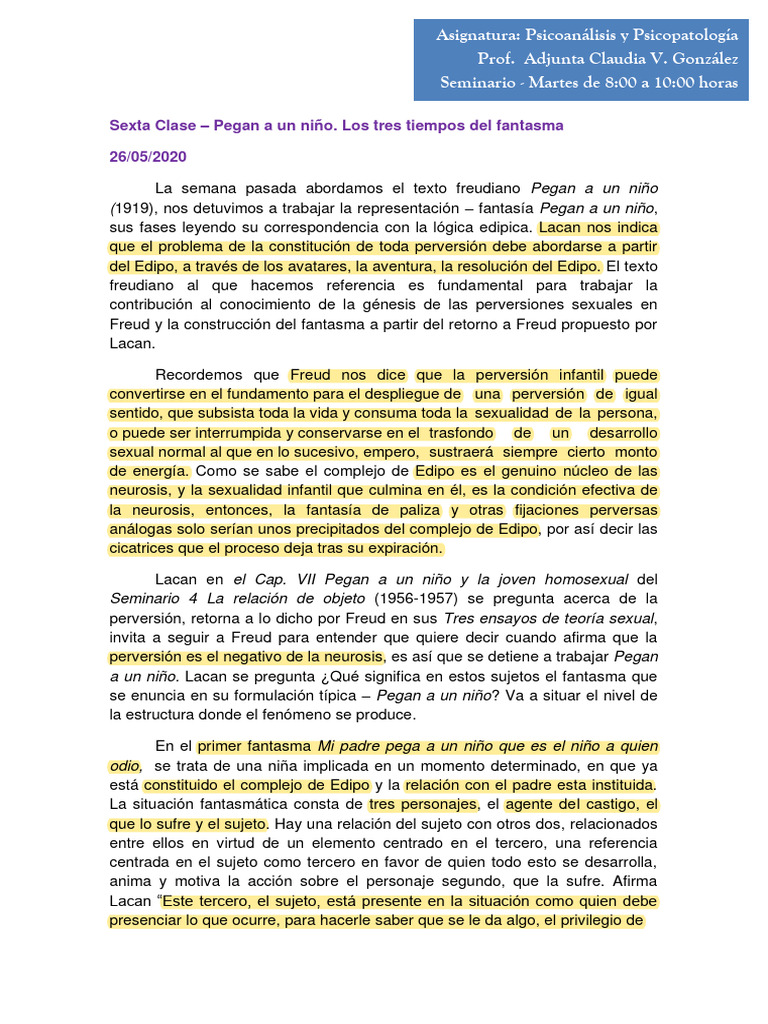 Pegan A Un Niño | PDF | Jacques Lacan | Complejo de Edipo