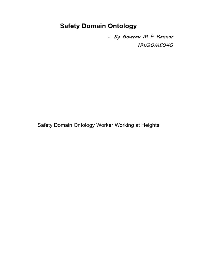 Safety Domain Ontology (ISRM EL-1) | PDF | Personal Protective ...
