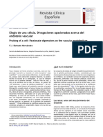 Elogio de Una Célula. Divagaciones Apasionadas Acerca Del Endotelio Vascular (2011 - Revista Clínica Española)