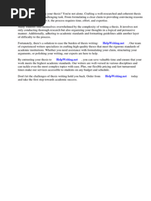 Thesis Claim and Reason