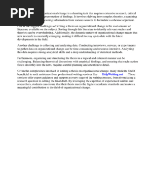 Thesis Organizational Change