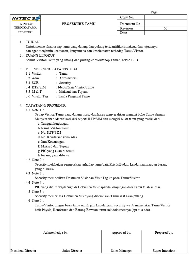 Visitor Procedure PDF Bisnis Visitor Procedure PDF Bisnis