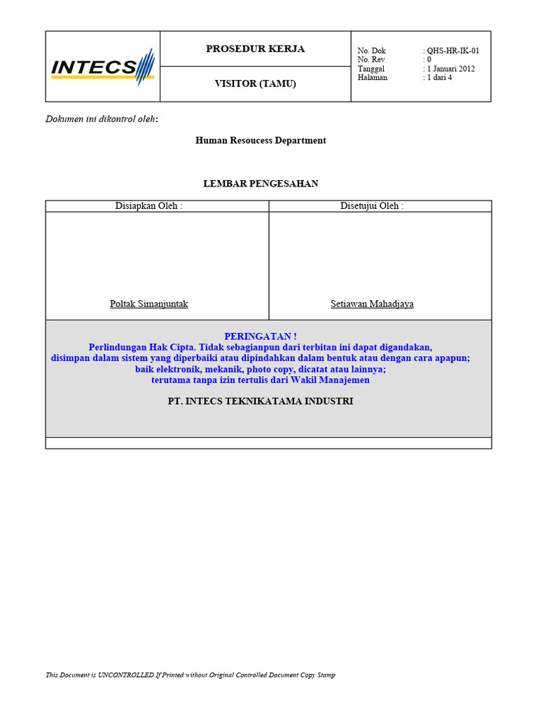 Visitor Procedure PDF Visitor Procedure PDF