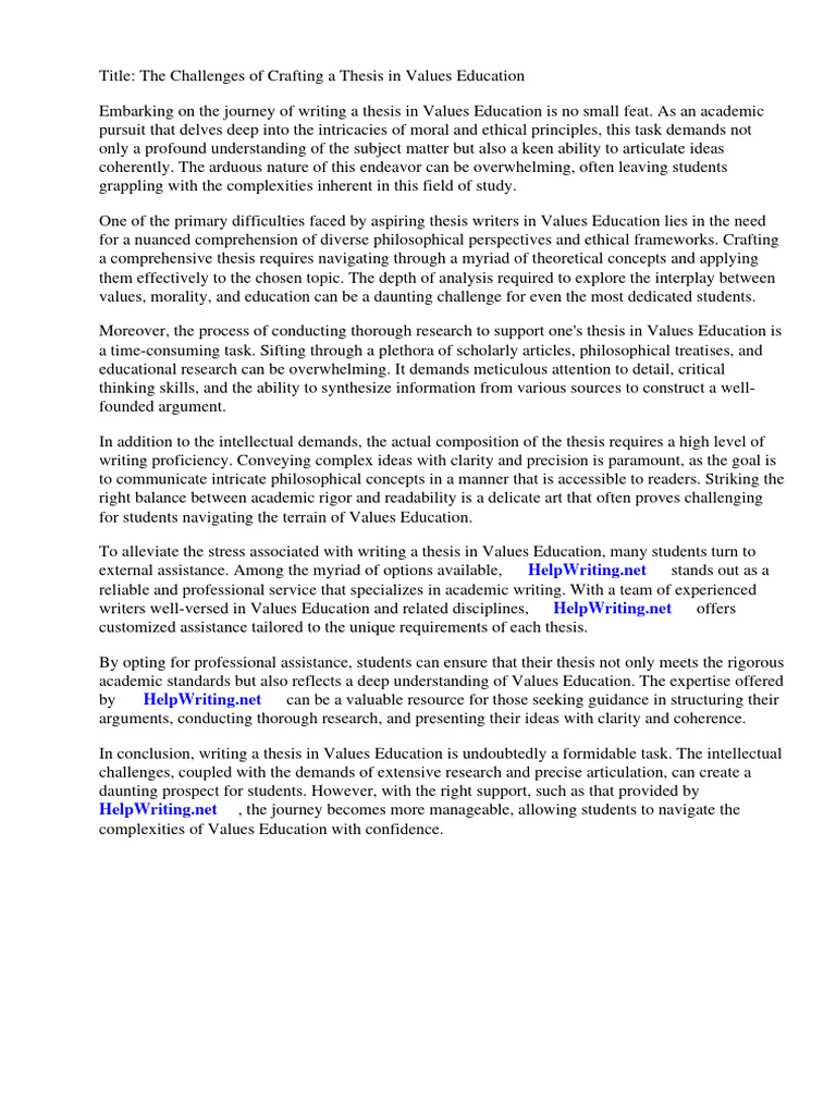 Sample thesis title in values education pdf thesis special education