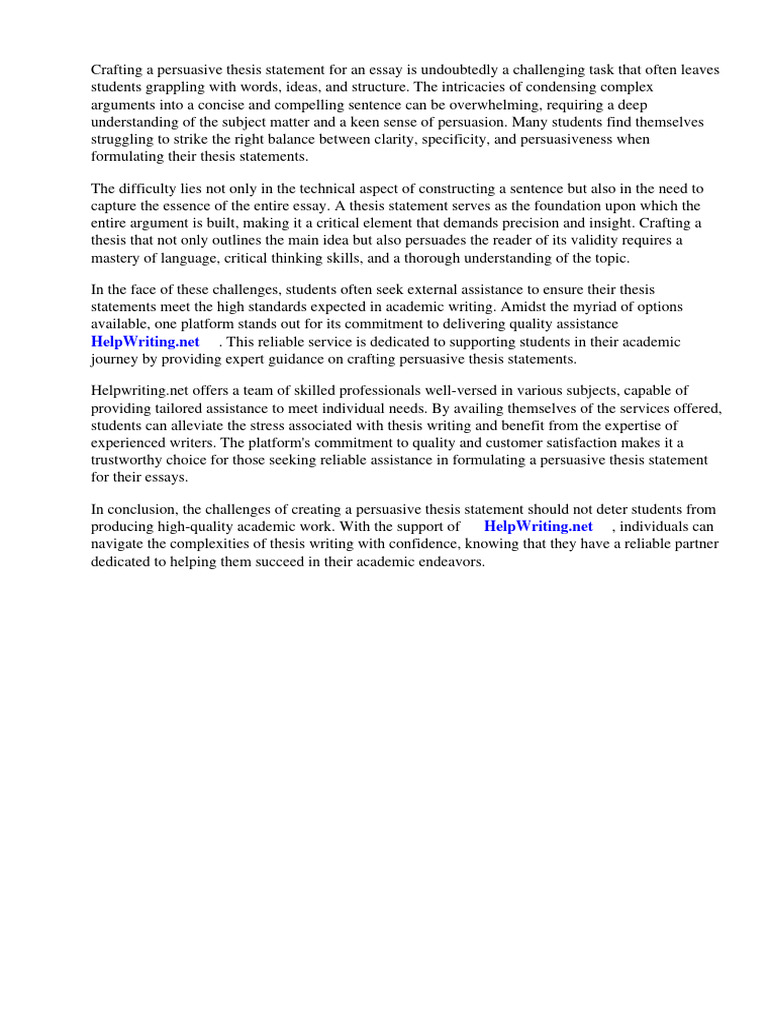 Thesis Help for Struggling Students | PDF | Essays | Persuasion