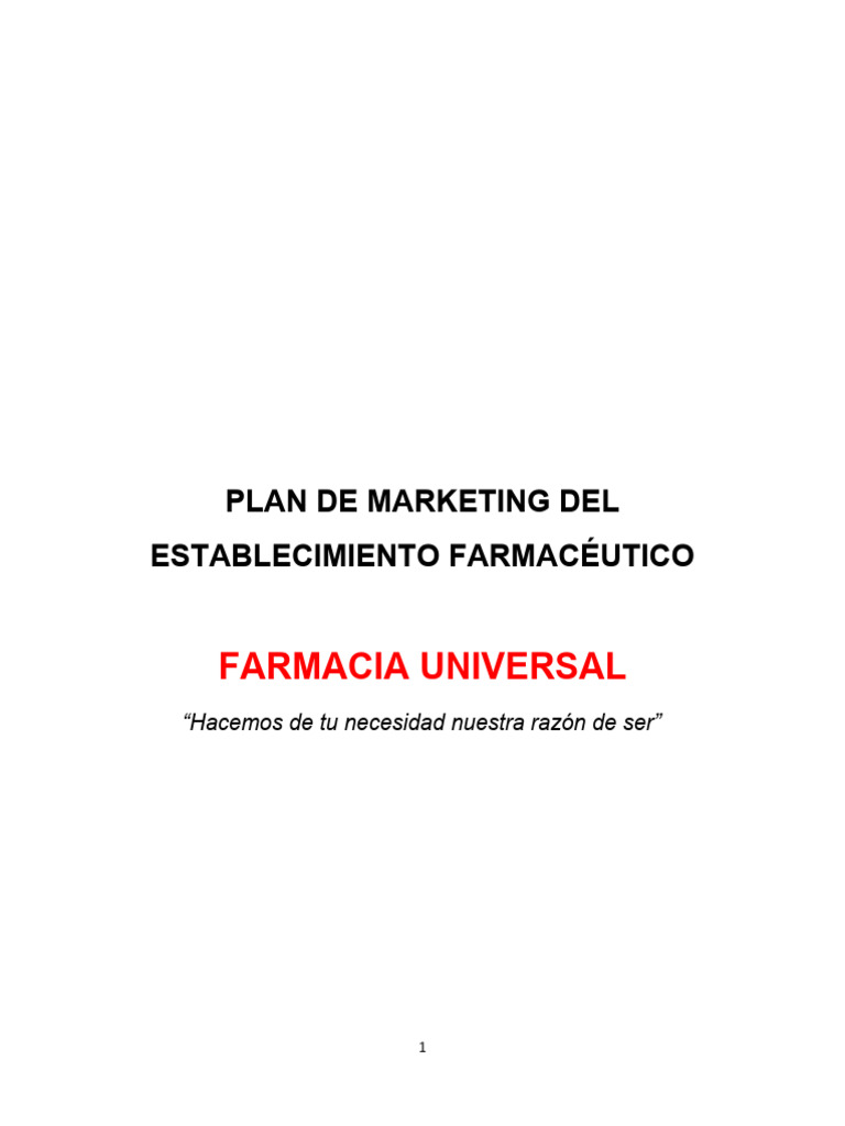 PLAN DE MARKETING DE OFICINA FARMACÉUTICA. 04 | PDF | Farmacia ...