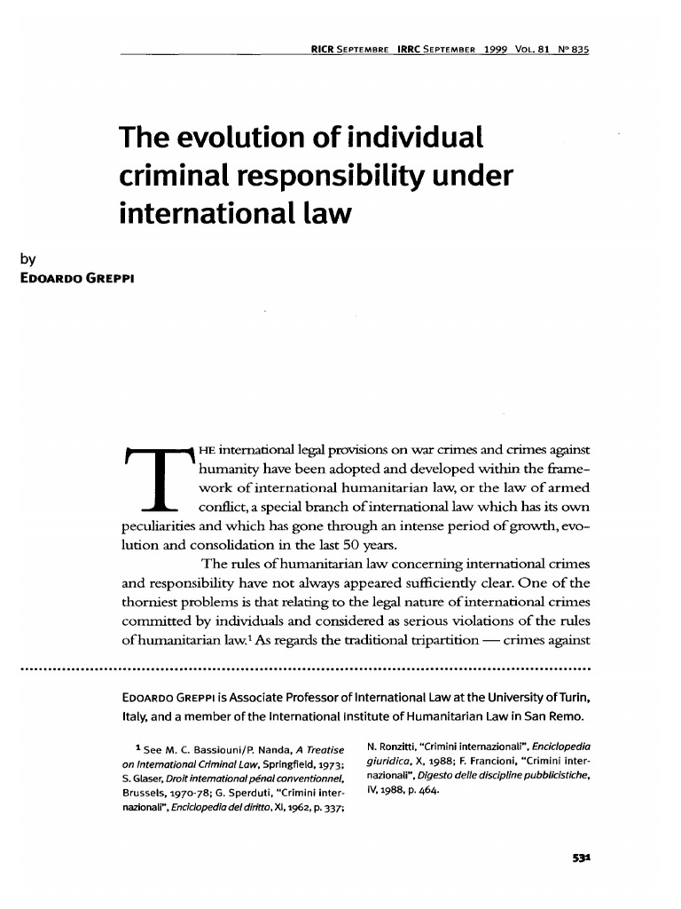 Evolution of Criminal Responsibility in Law | PDF
