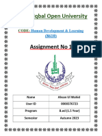 Allama Iqbal Open University: Assignment No 1