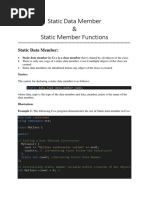 Static Data Member and Static Data Function