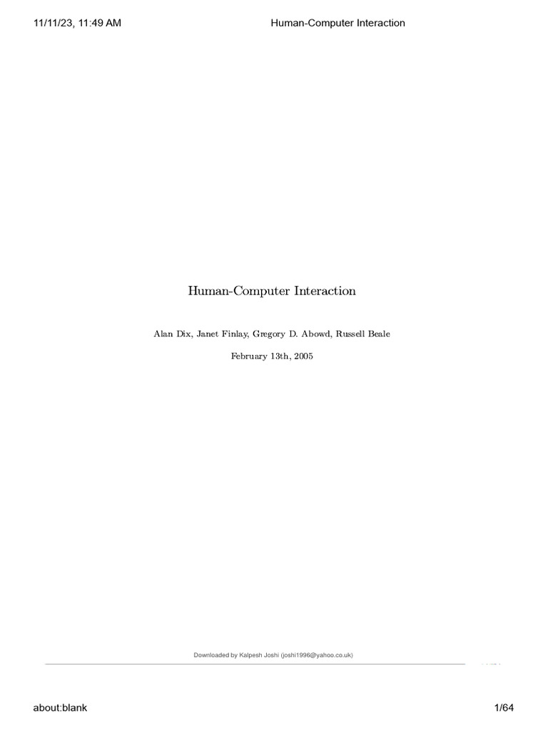 Human Computer Interaction Pdf Ear Touchscreen