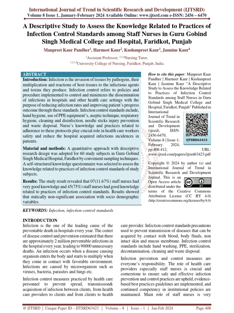 A Descriptive Study To Assess The Knowledge Related To Practices of ...