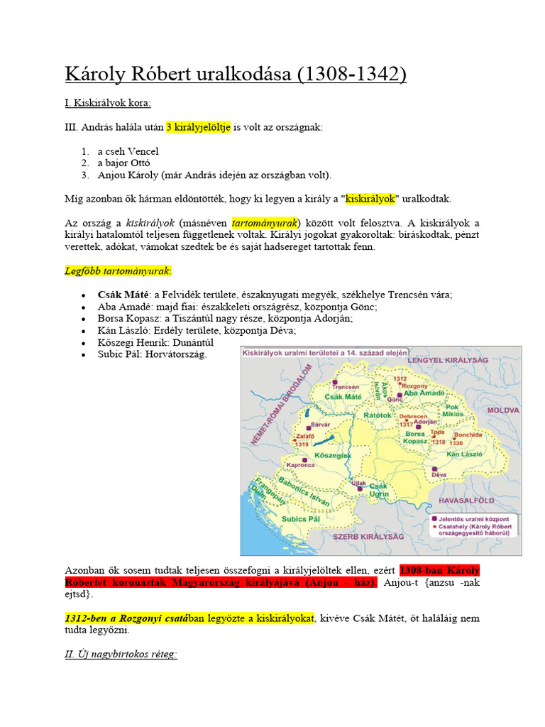 Károly Róbert Uralkodása | PDF
