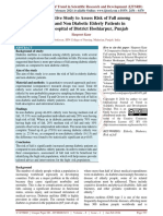 A Comparative Study To Assess Risk of Fall Among Diabetic and Non Diabetic Elderly Patients in Selected Hospital of District Hoshiarpur, Punjab