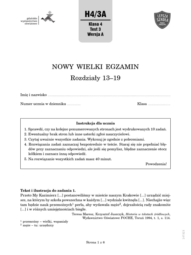 Lepsza Szkoła Testy Klasa 5
