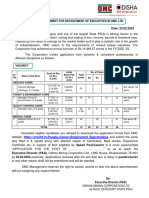 No. 89/ OMC Date: 23.02.2024: Advertisement For Recruitment of Executives in Omc LTD