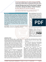 The Impact of Educational Background and Professional Training On Human Rights Awareness Among Secondary School Teachers