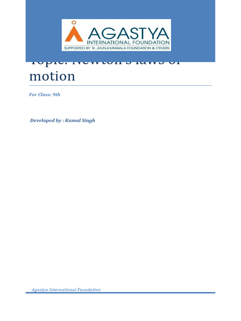 Newton's Laws of Motion for 9th Grade | PDF | Force | Rocket