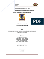 Aplicación de Técnicas para Una Buena Gestión Logística en La Empresa Tortas Gaby