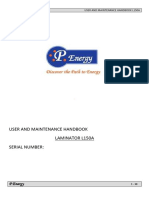 P Energy Solar Laminator Use and Maintenance Manual L150