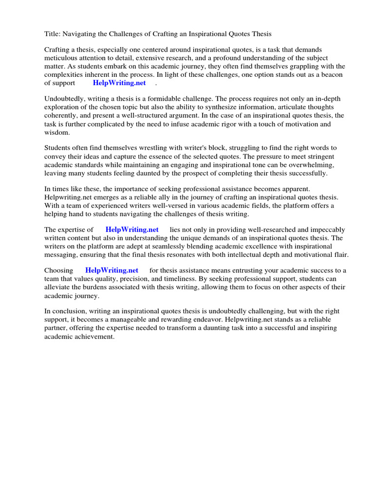 Inspirational Quotes Thesis Pdf Thesis Doctor Of Philosophy
