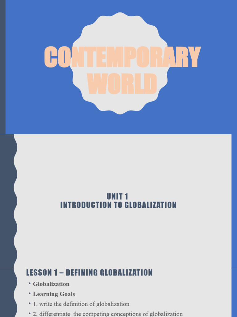 Contemporary World | PDF | Balance Of Payments | Globalization