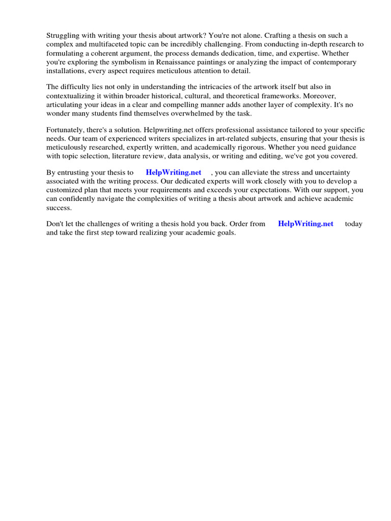 Thesis About Artwork Pdf Thesis Essays