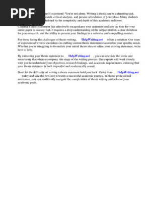 Fill in the Blank Thesis Statement Worksheet