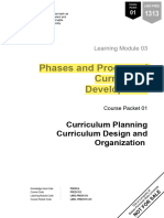 Module - Curriculum Planning, Design and Organization