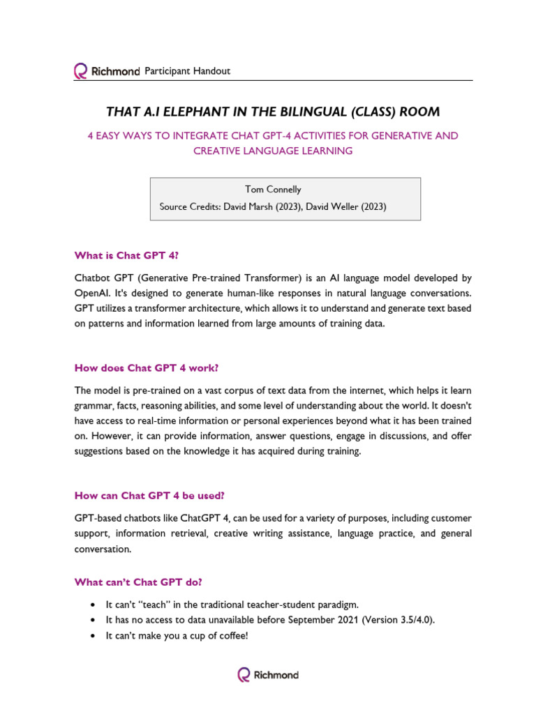 Integrating ChatGPT in Language Learning | PDF | Reading Comprehension ...