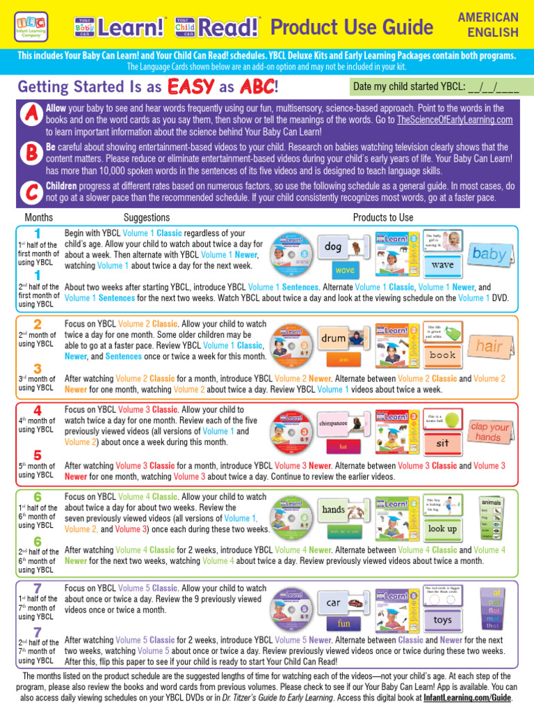 YBCL and YCCR AE Product Use Guide and Viewing Schedule  Download